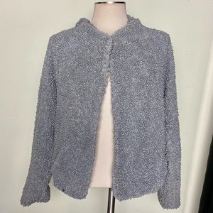 Garbe Luxe "Carolyn" Fuzzy Nubby Grey Jacket w/Detachable Hood NWT